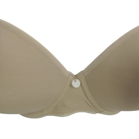 Chantelle Strapless Underwire Beige Bra Size 32DD Multiway No Straps Molded Cup - Picture 2 of 10